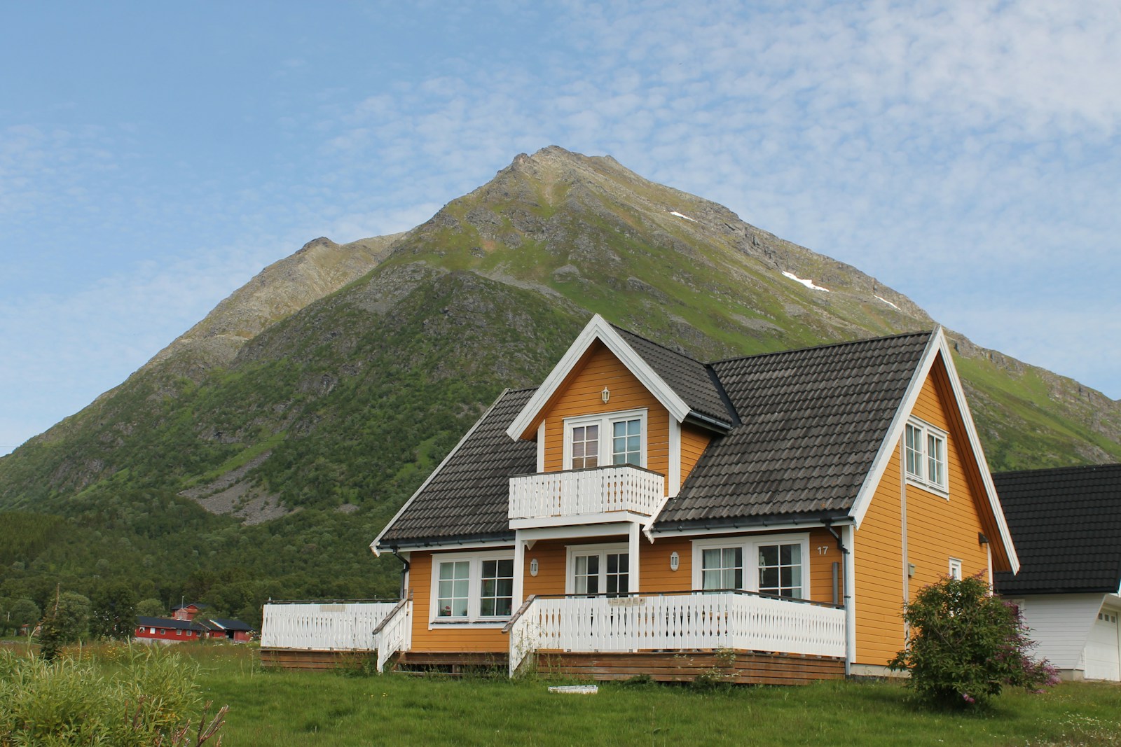 house on grass near mountain during day, home